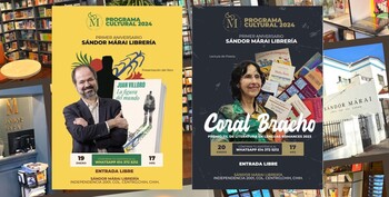 Juan Villoro y Coral Bracho, en el primer aniversario de Sándor Márai Librería